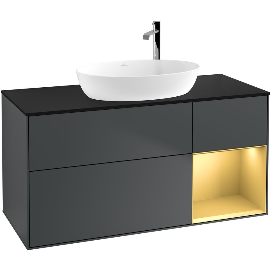 Wastafelonderkast Finion 1200x603x501mm Mid.Blue Matt Lacquer G952HFHG
