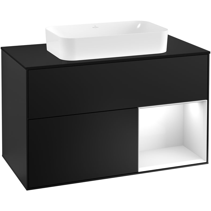 Wastafelonderkast Finion 1000x603x501mm Black Matt Lacquer G252GFPD