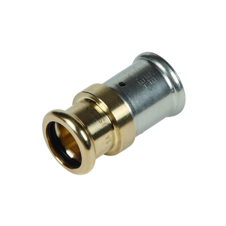 Perssok verlopend 36P 16x15mm persaansluiting x koper persaansluiting (V-M-SA profiel) messing