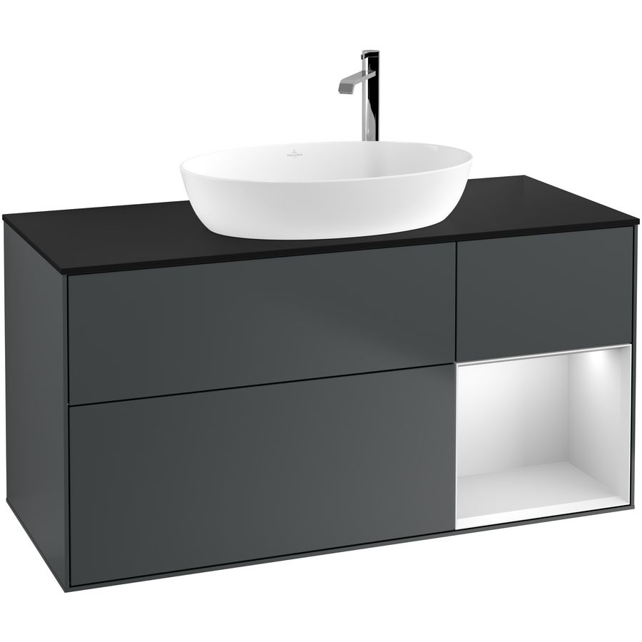 Wastafelonderkast Finion 1200x603x501mm Mid.Blue Matt Lacquer G952MTHG