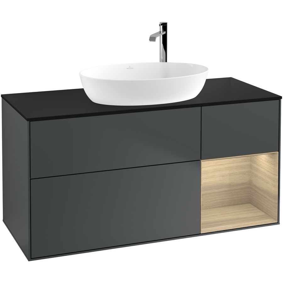 Wastafelonderkast Finion 1200x603x501mm Mid.Blue Matt Lacquer G952PCHG