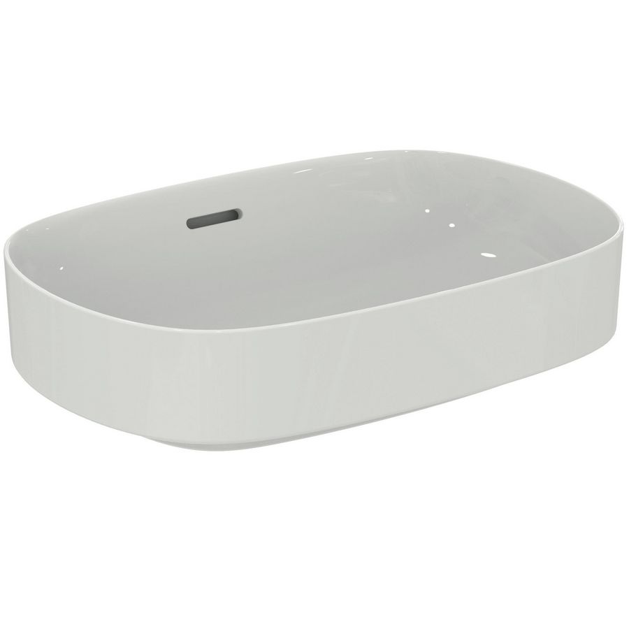 LINDA-X Opb.wast Ovaal 550X380X155mm z.kr.gat gleufoverl Wit