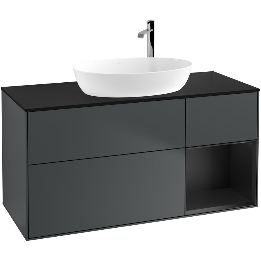 Wastafelonderkast Finion 1200x603x501mm Mid.Blue Matt Lacquer G952PDHG