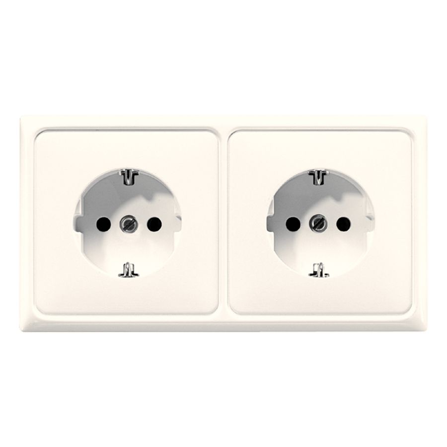 Wandcontactdoos wit 2-voudig voor wandgoot CD500