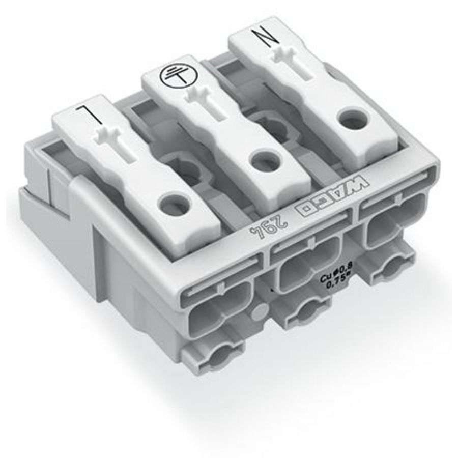 Kroonklem Drukknop extern z. PE-contact wit 294-5013 VVE=500