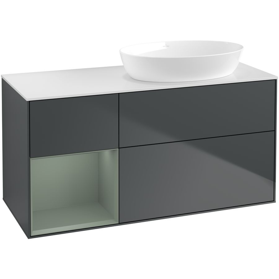 Wastafelonderkast Finion 1200x603x501mm Mid.Blue Matt Lacquer GA41GMHG
