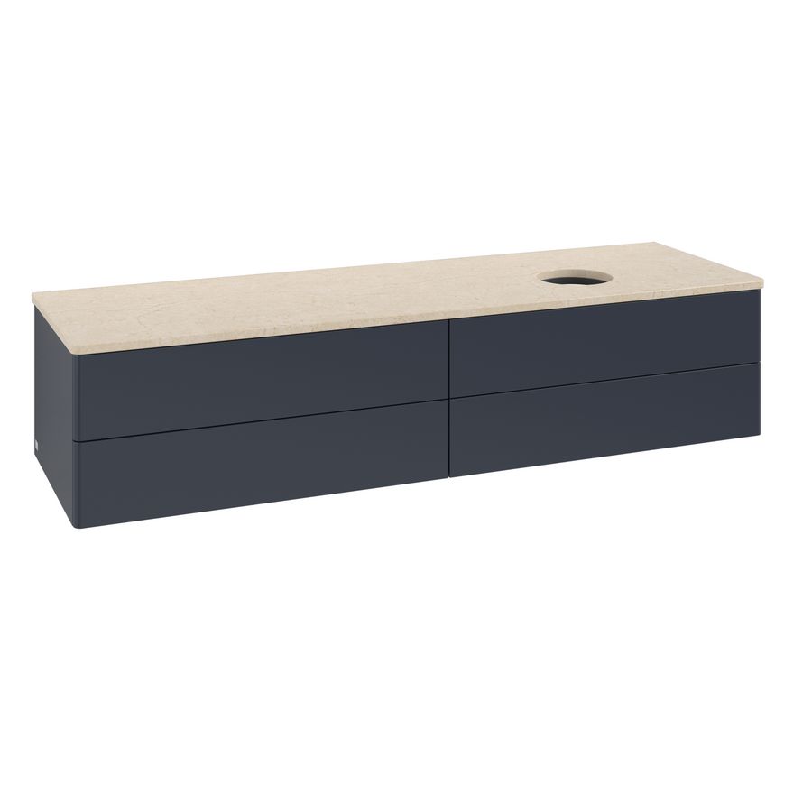 Wastafelonderkast Antao 1600x360x500mm Mid.Blue Matt Lacquer K27013HG