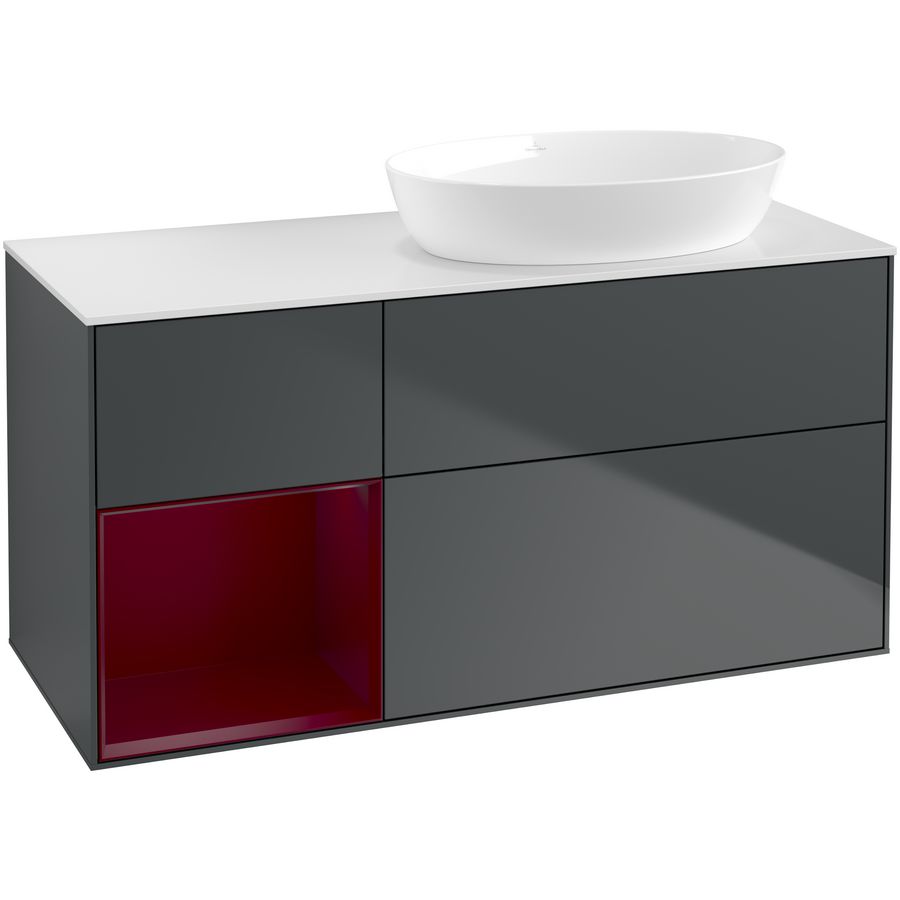 Wastafelonderkast Finion 1200x603x501mm Mid.Blue Matt Lacquer GA41HBHG