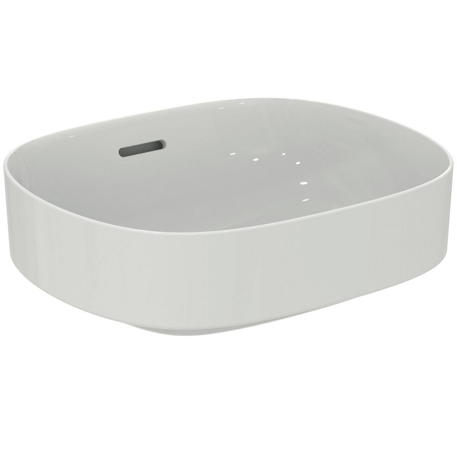 LINDA-X Opb.wast Ovaal 450X380X155mm z.kr.gat gleufoverl Wit