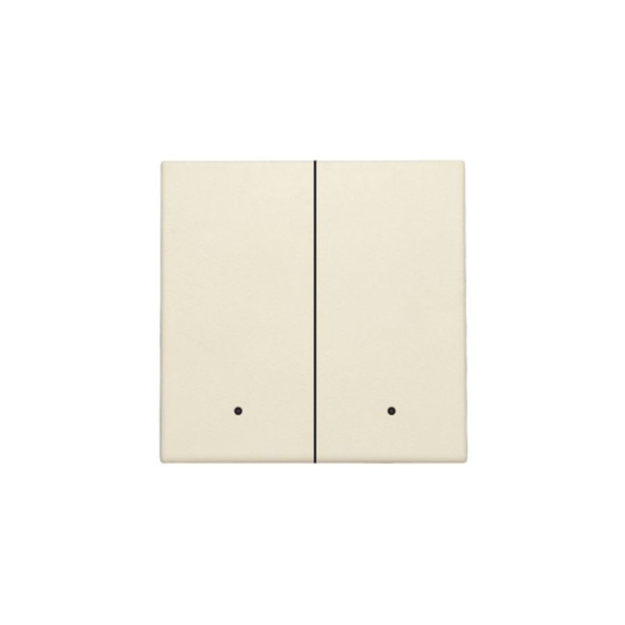 Afwerkingsset lens dubbele elektr. schakelaar/knop cream