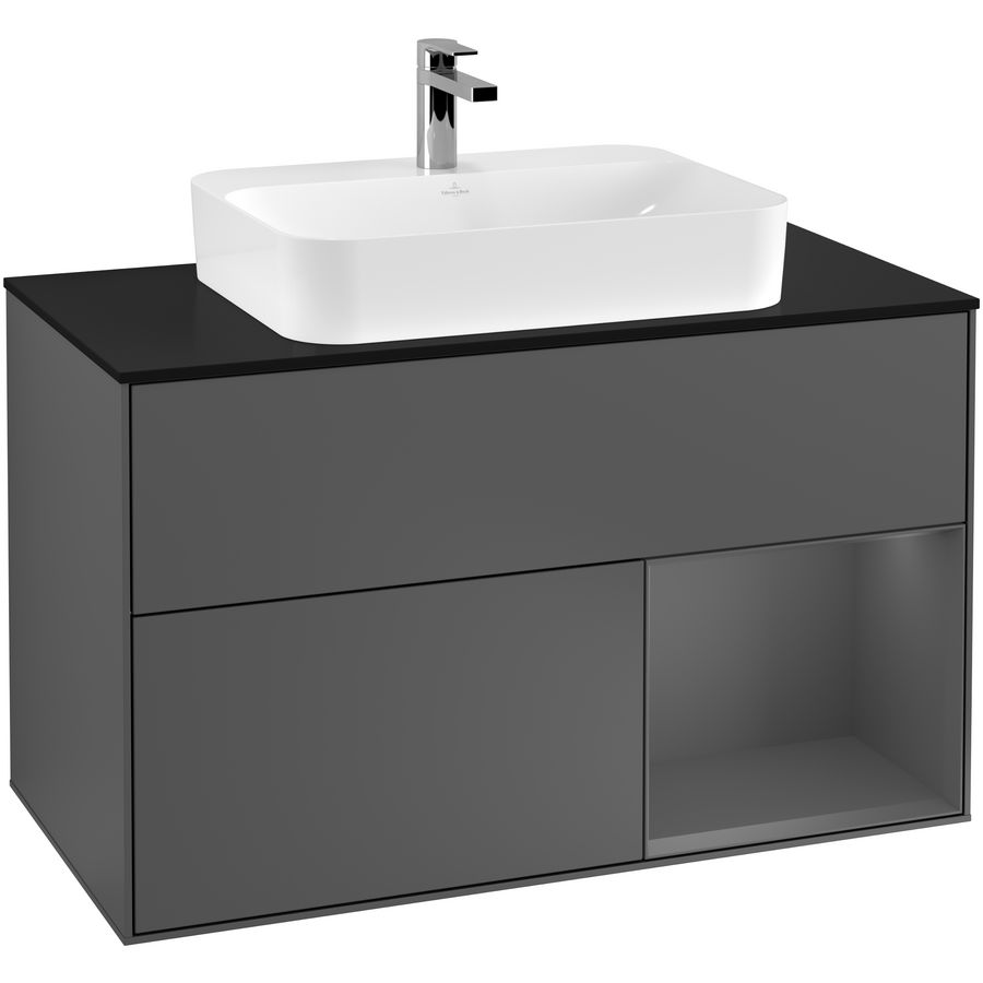 Wastafelonderkast Finion 1000x603x501mm Antr. Matt Lacquer G372GKGK