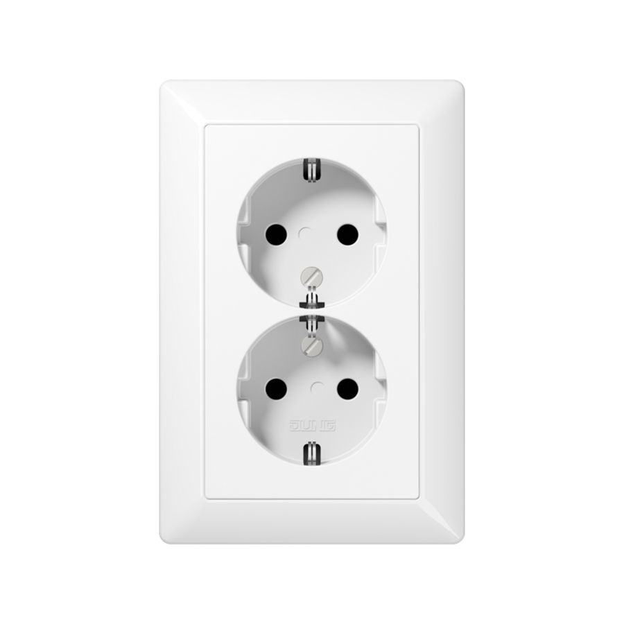 Wandcontactdoos alpin wit 2-voudig met R/A AS500