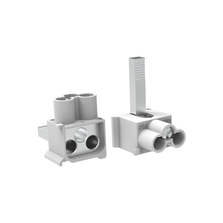 Stiftaansluitklem 3x16mm2 voor doorlusbedrading 63A