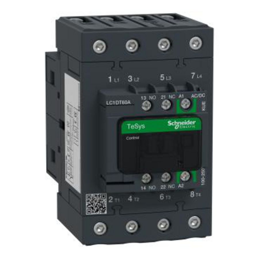 Contactor TeSys Deca 4P 60A 440V AC1 100-250V ACDC EverLink