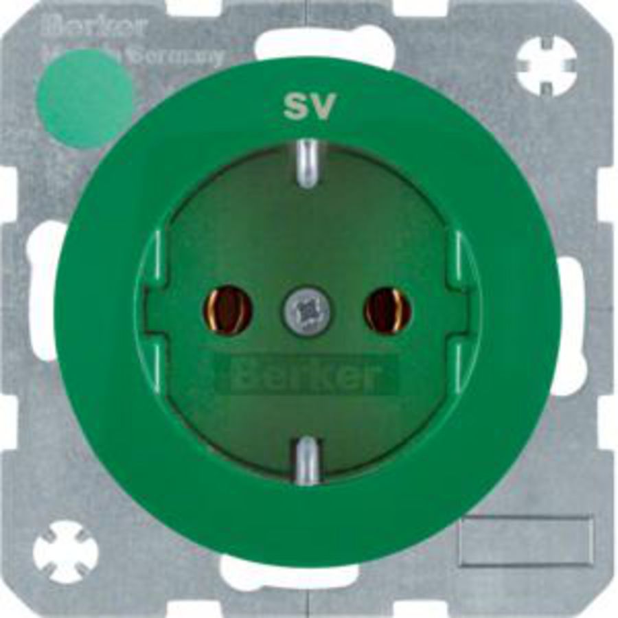 Wandcontactdoos RA opdruk berker R.1/R.3/R.8 groen