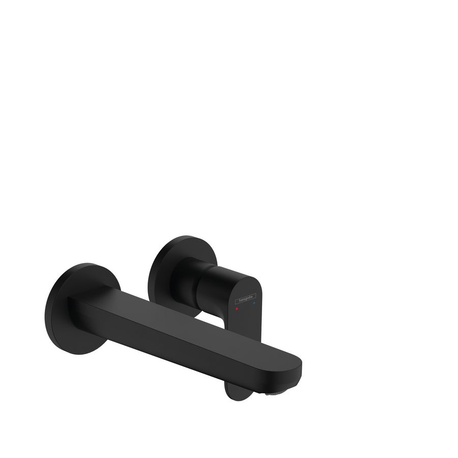 Rebris S 1-hendel wastafelkraan inbouw wandmontage met uitloop 20cm mat zwart 72528670
