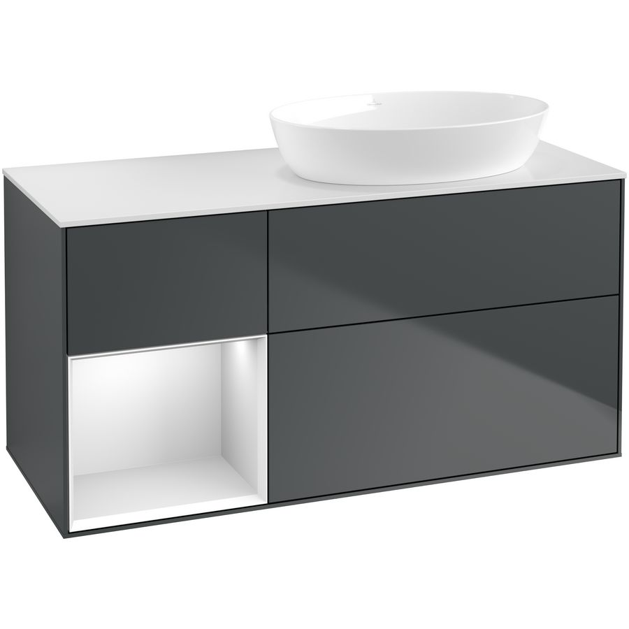 Wastafelonderkast Finion 1200x603x501mm Mid.Blue Matt Lacquer GA41MTHG