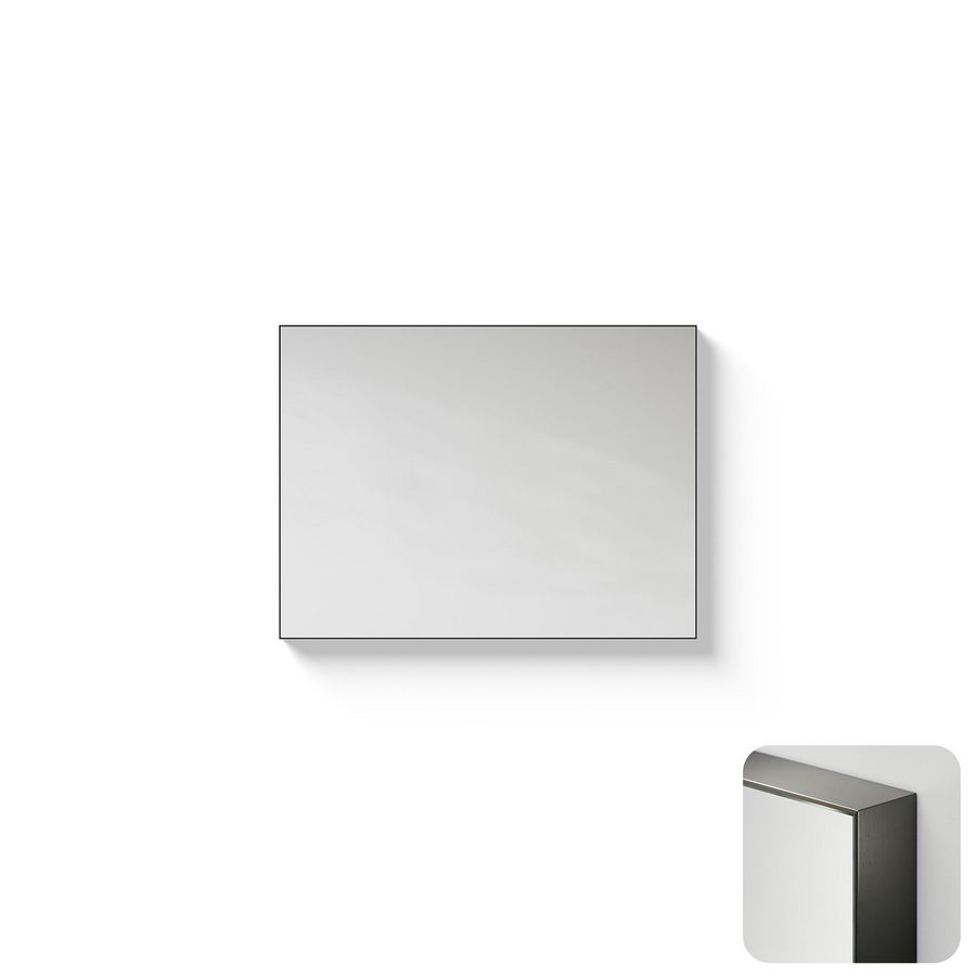 Spiegel Metallic Line Rectangle brushed GunMetal 80x60cm