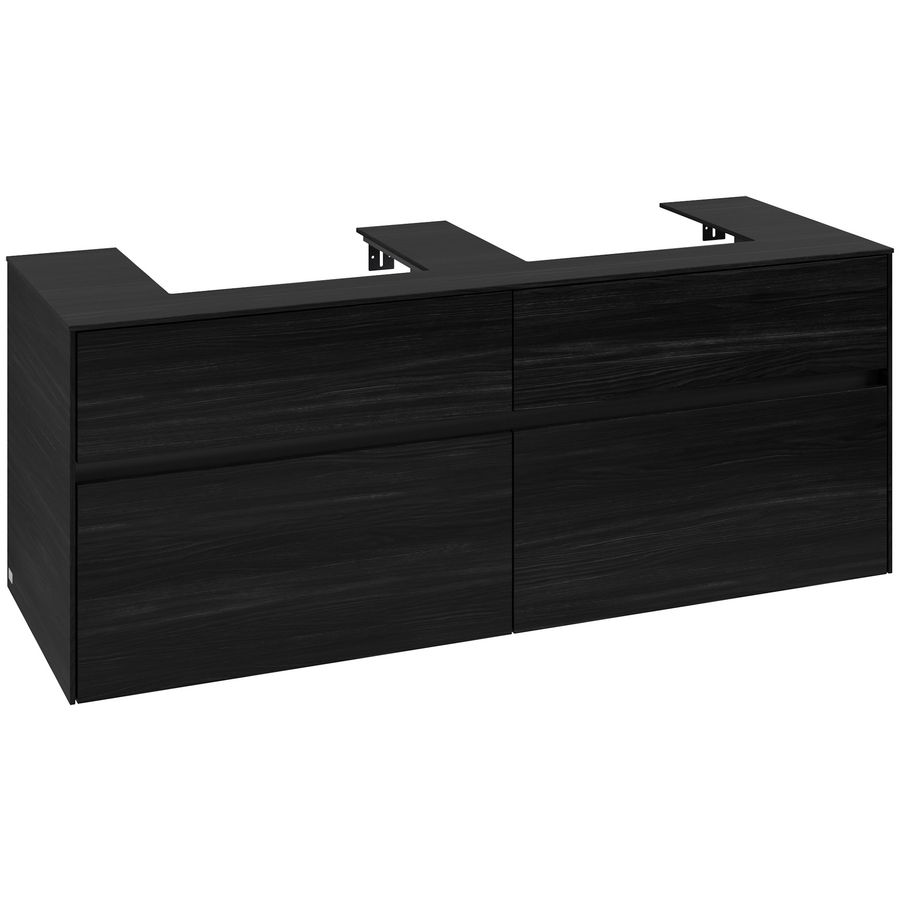 Wastafelonderkast Collaro 1400x548x500mm Black Oak C07600AB