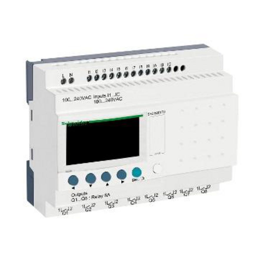 Compacte smart relais 20 I/O 100-240V AC klok Zelio Logic