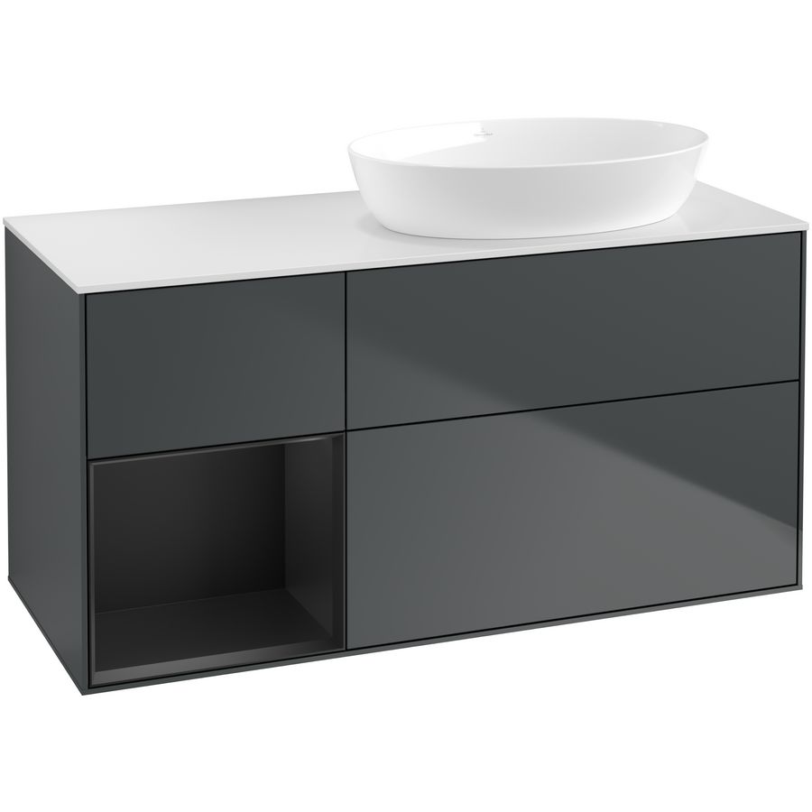 Wastafelonderkast Finion 1200x603x501mm Mid.Blue Matt Lacquer GA41PDHG