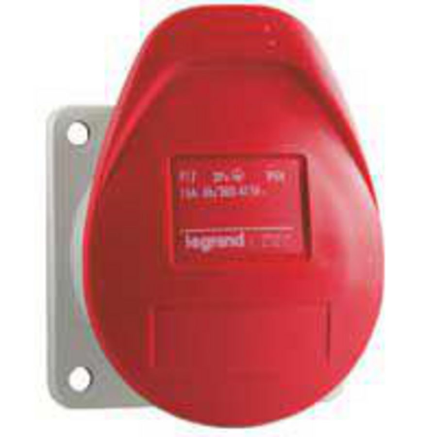Inbouw Wandcontactdoos 400V 16A 3P IP44 kunstst. rood P17