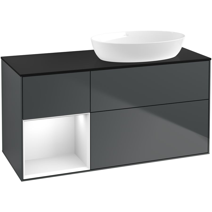 Wastafelonderkast Finion 1200x603x501mm Mid.Blue Matt Lacquer GA42GFHG