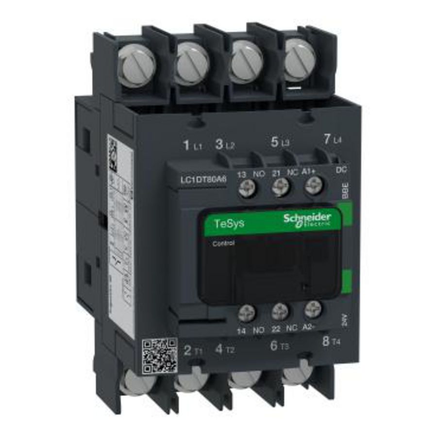 Contactor TeSys Deca 4P 80A 440V AC1 24V DC Spoel ringogen