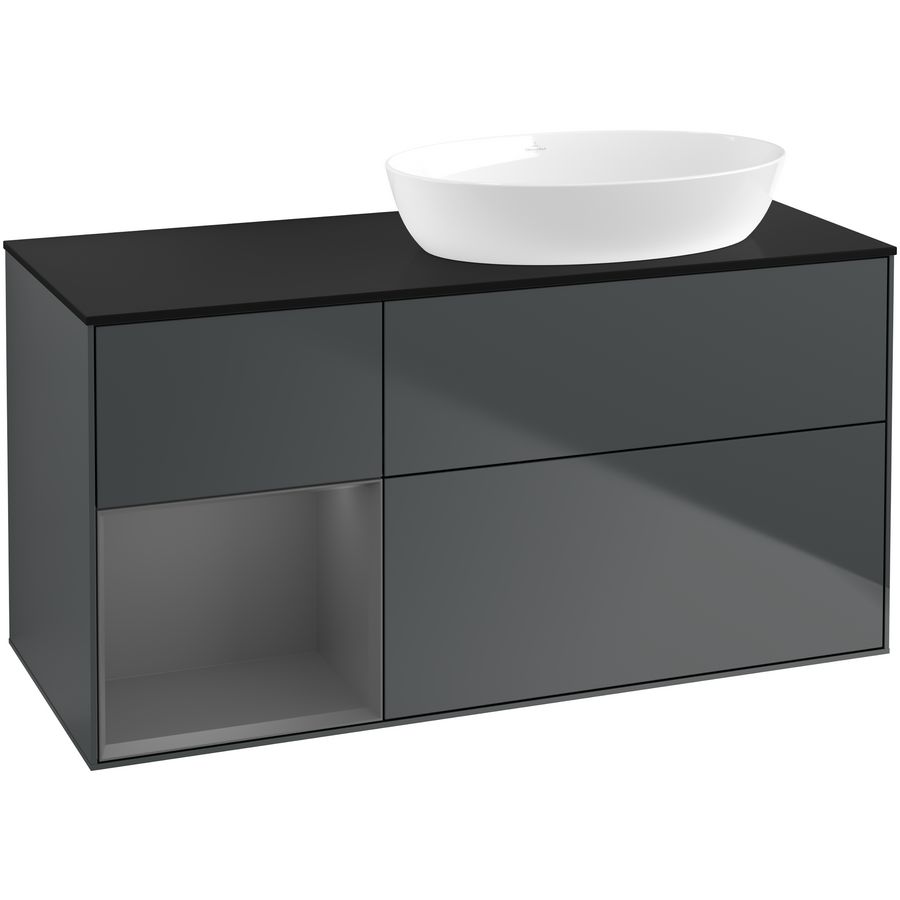 Wastafelonderkast Finion 1200x603x501mm Mid.Blue Matt Lacquer GA42GKHG