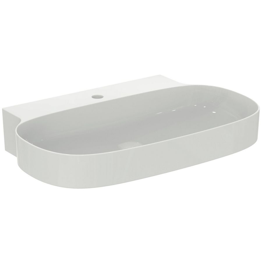 LINDA-X Wastafel 75X50X13CM + kr.gat z. overl. gesl. Wit