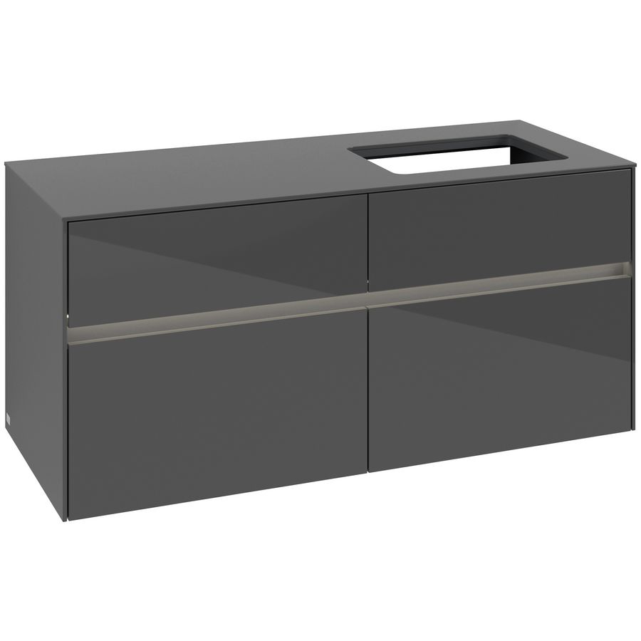 Wastafelonderkast Collaro 1200x548x500mm Glossy Grey C114B0FP