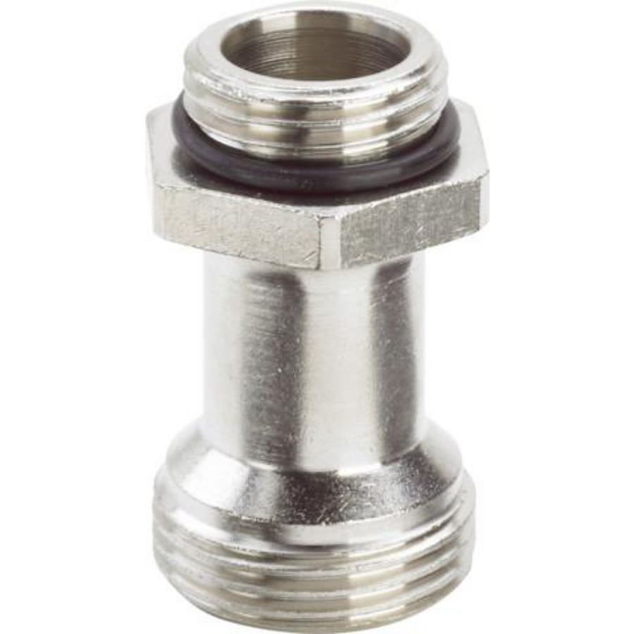 Aansluitkoppeling 1/2x3/4x45 messing/mat-vernikkelt