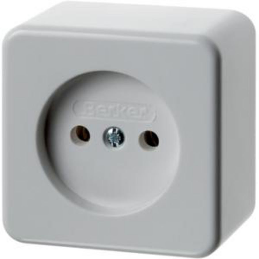 Wandcontactdoos zonder aardcontact 1-v schroefklemmen opb.