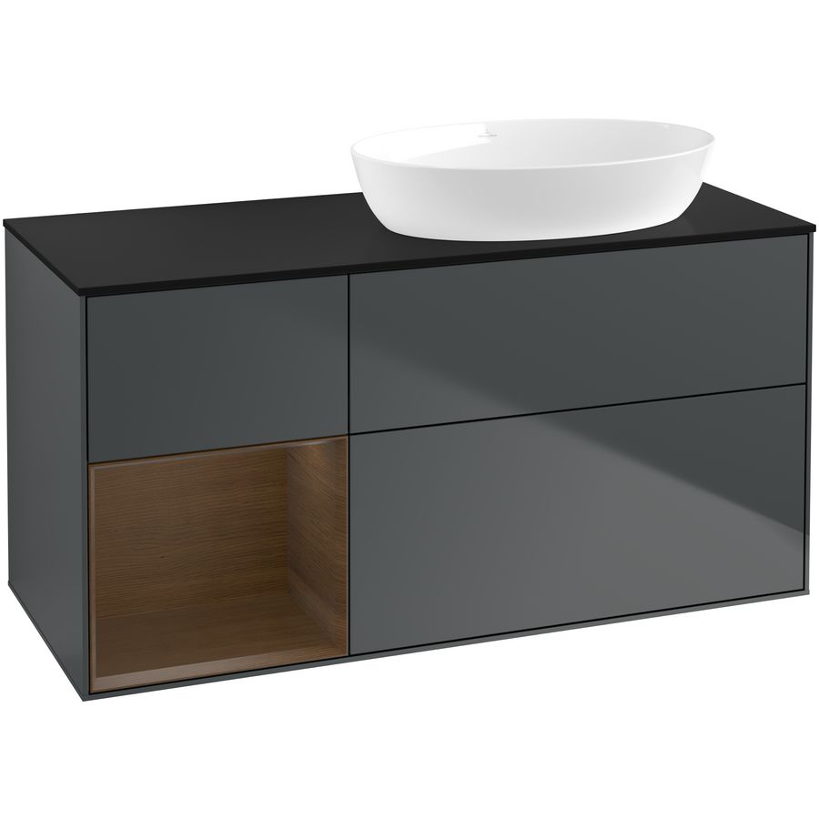 Wastafelonderkast Finion 1200x603x501mm Mid.Blue Matt Lacquer GA42GNHG