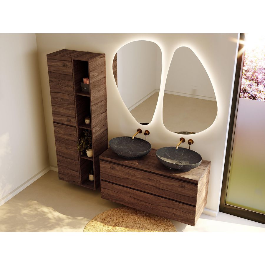 Counter Top+BC SPR-UP_46 120 +2bowls Tobacco Oak