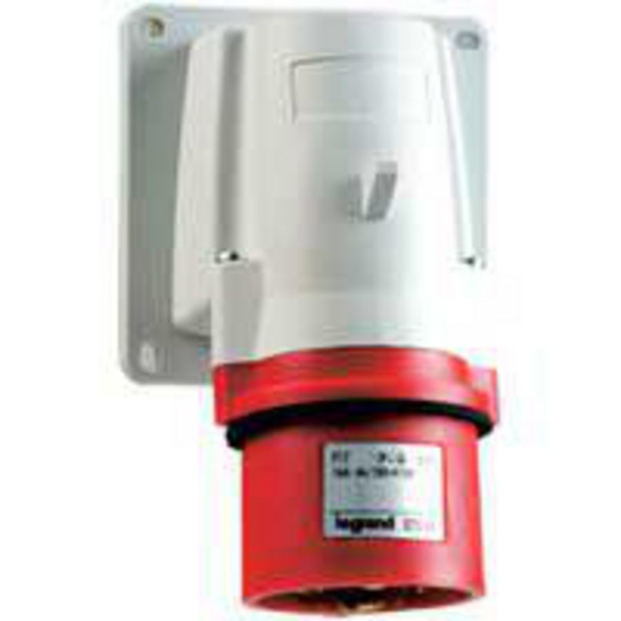 Toestelcontactstop 400V 16A 4P IP44 rood P17 Tempra