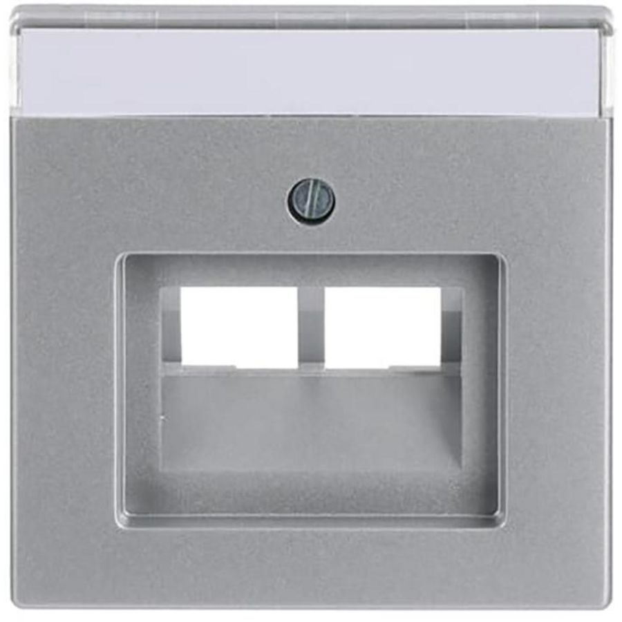 Centraalplaat afd v datadoos 2 x RJ45 f-aluzilver (1803-02-83)