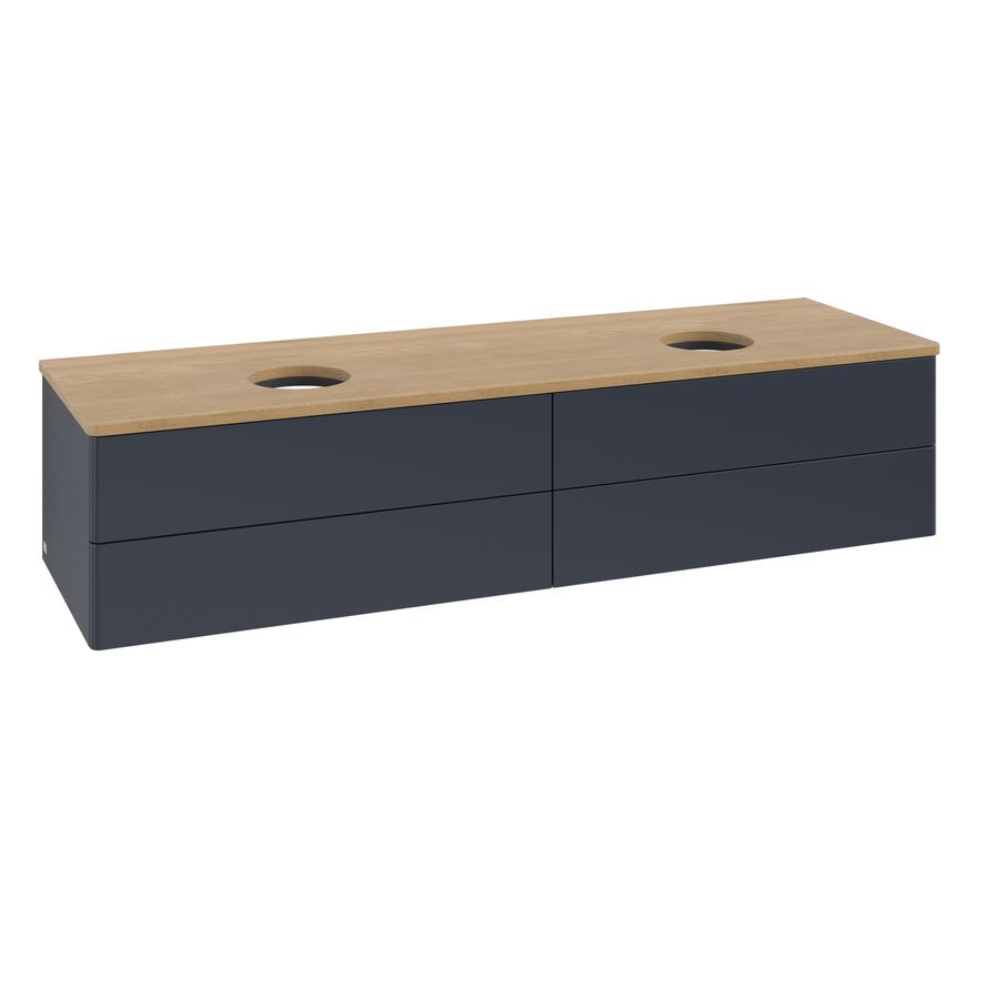 Wastafelonderkast Antao 1600x360x500mm Mid.Blue Matt Lacquer K28011HG