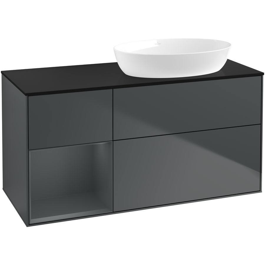 Wastafelonderkast Finion 1200x603x501mm Mid.Blue Matt Lacquer GA42HGHG