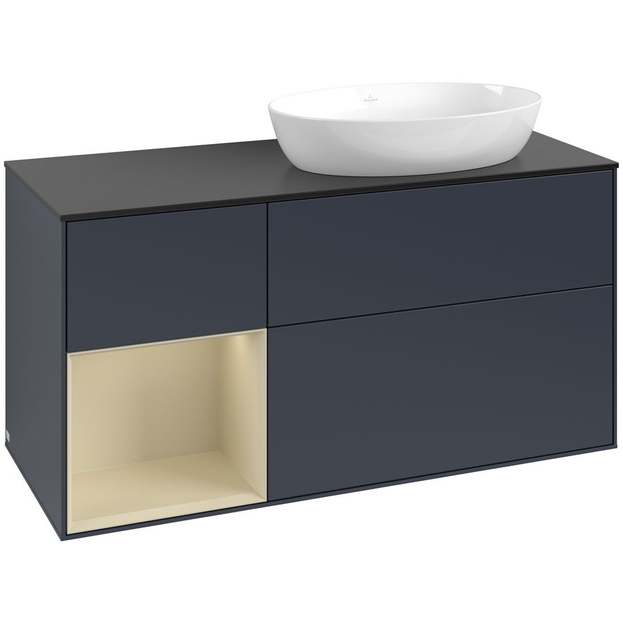 Wastafelonderkast Finion 1200x603x501mm Mid.Blue Matt Lacquer GA42HJHG