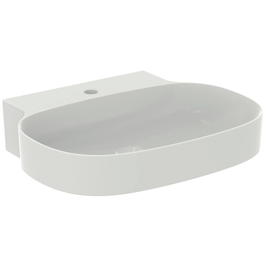 LINDA-X Wastafel 600X500X135mm+kr.gat z.overl. gesl. Silk WH