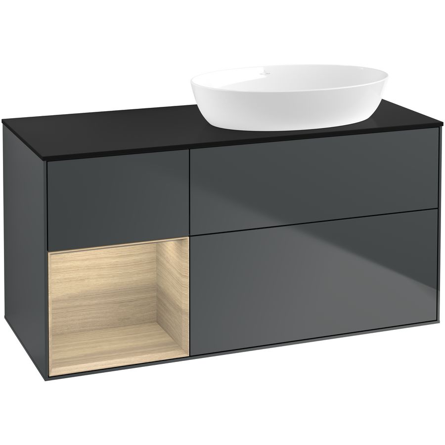 Wastafelonderkast Finion 1200x603x501mm Mid.Blue Matt Lacquer GA42PCHG