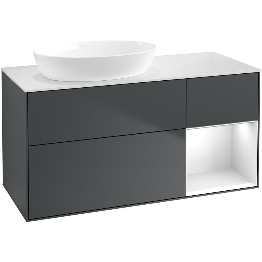 Wastafelonderkast Finion 1200x603x501mm Mid.Blue Matt Lacquer GA51GFHG