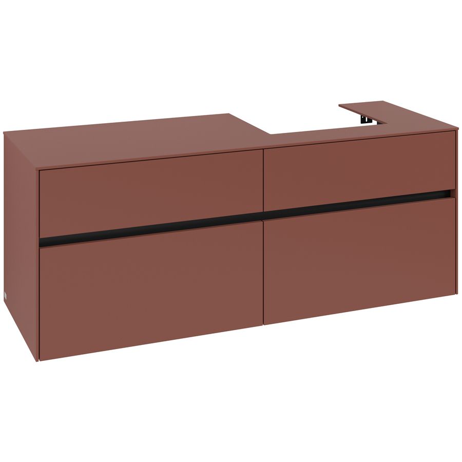 Wastafelonderkast Collaro 1400x548x500mm Wine Red C075B0AH