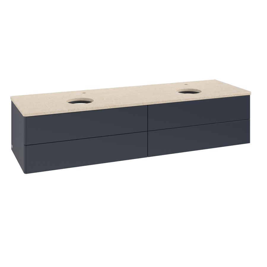 Wastafelonderkast Antao 1600x360x500mm Mid.Blue Matt Lacquer K28053HG