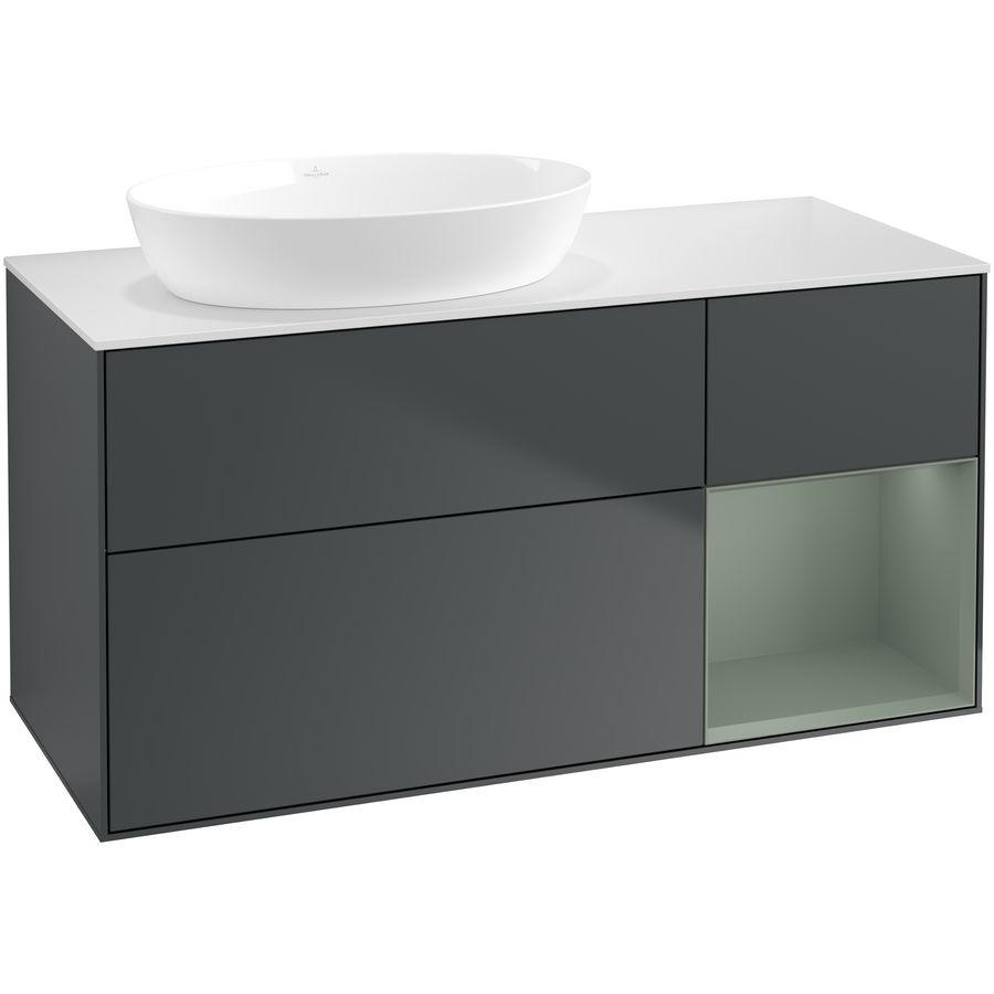 Wastafelonderkast Finion 1200x603x501mm Mid.Blue Matt Lacquer GA51GMHG