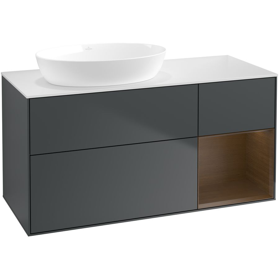 Wastafelonderkast Finion 1200x603x501mm Mid.Blue Matt Lacquer GA51GNHG