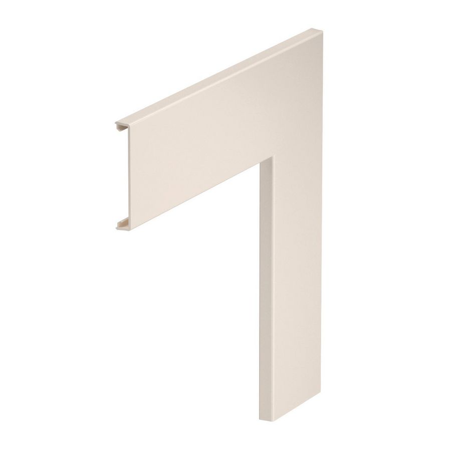 Deksel platte hoek, glad polyvinylchlorid creme wit 9001