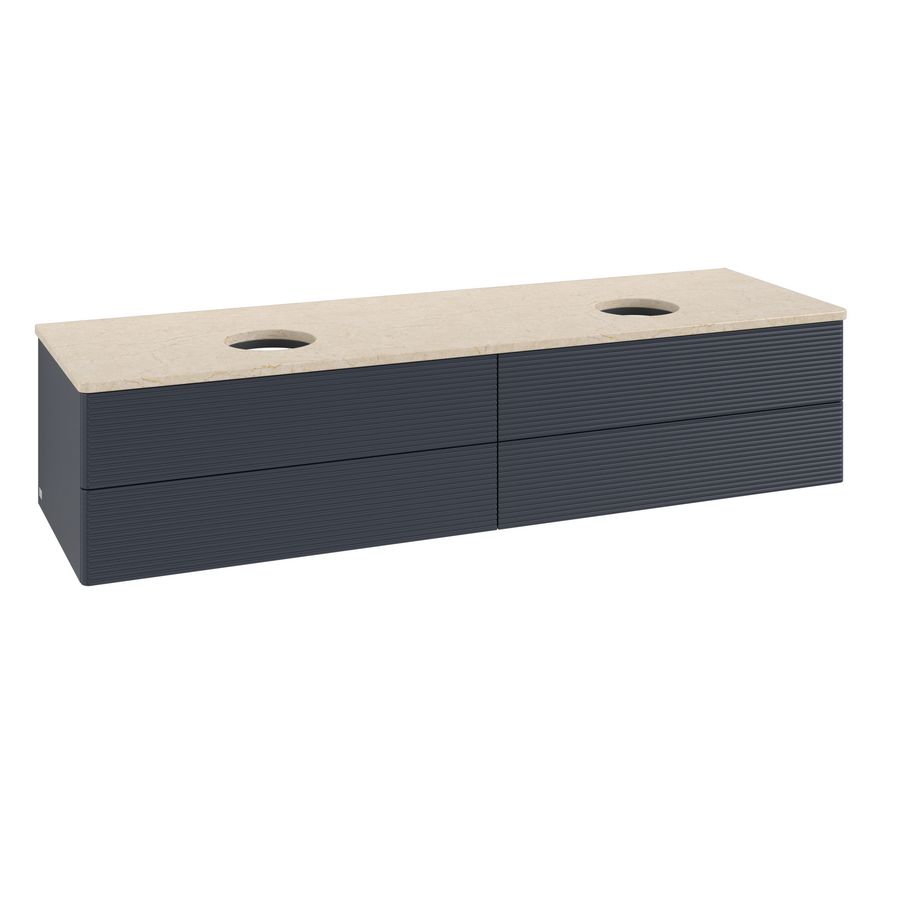 Wastafelonderkast Antao 1600x360x500mm Mid.Blue Matt Lacquer K28113HG