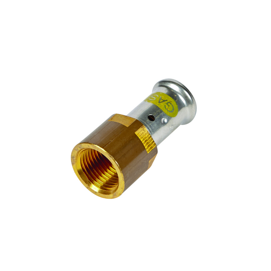 Schroefbus recht persaansluiting GAS 18PG 16x1/2"bi.dr. messing VVE=10